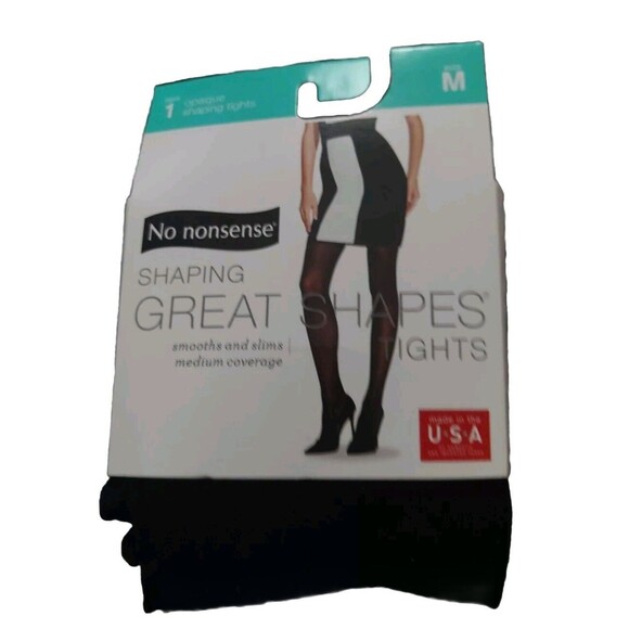 No Nonsense Women's Black Opaque Shaping Tights - Medium New in Packaging - Picture 1 of 9